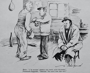 1935 Vintage Print BOXING THEME. - BOXER. I'M BACKING MYSELF - Picture 1 of 2