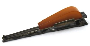 Clip de corbata con bisagras piedra naranja natural ámbar plata rusa vintage - Imagen 1 de 11