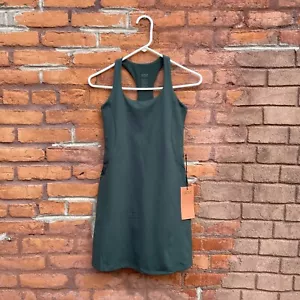Girlfriend Collective Dark Green Paloma Racerback Activewear Dress Small - Picture 1 of 10