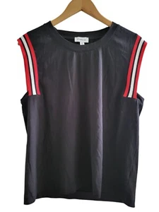 Evereve Damen schwarz ärmellos getrimmt rot weiß Top Größe Medium Tank Modal - Bild 1 von 6