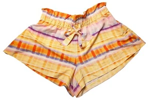 Womens Future Collective Orange Multicolored Belted Shorts Size XXL NWT MSRP $28 - Picture 1 of 7