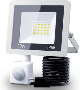 20W Plug in LED Motion Sensor Flood Light, PIR Induction Lamp Dusk to Dawn - Picture 1 of 7