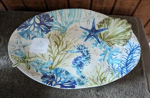 SIGRID OLSEN HOME Melamine Oval Serving Platter/Seahorse, Coral, Sea Turtle, etc