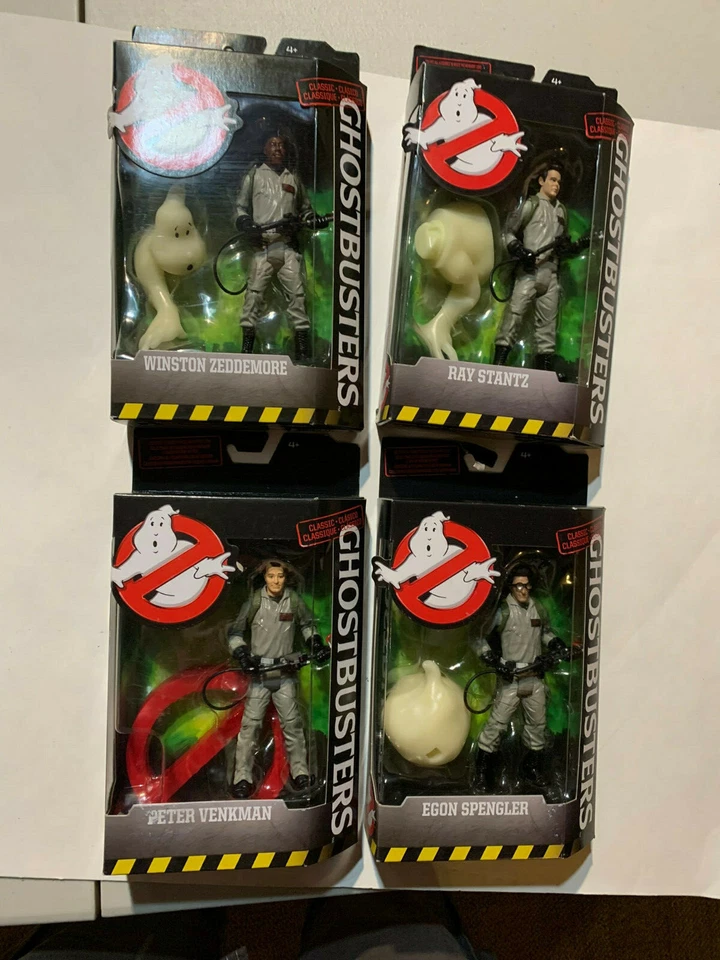 LOTE CONJUNTO DE 4 FIGURAS DE ACCIÓN Mattel Classics Ghostbusters con logotipo BAF Ghost IGON Foto 1 de 4