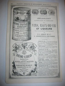 Pub 1878 - Ovéine Lebeuf / D'Andiran & Wegelin Mulhouse - Imagen 1 de 1