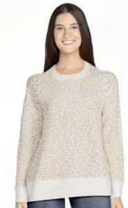 Time and Tru Damen Sweatshirt mit Rundhalsausschnitt Oberteil Leopardenmuster Gr. XL (16-18) - Bild 1 von 4