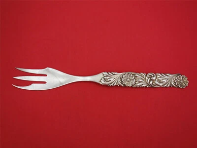 Repousse by Silvercraft Sterling Silver Salad Serving Fork 11 1/4" - Image 1 of 2