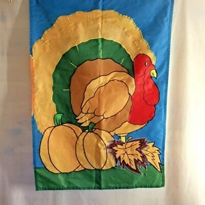 Thanksgiving Give Thanks Turkeys Garden Flag Outdoor Seasonal Yard Lawn 28"x42" - Picture 1 of 11