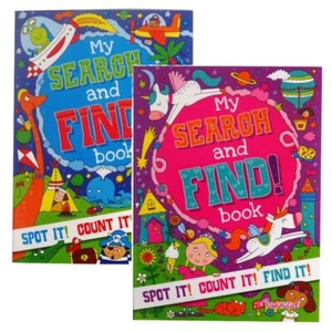 Set Of 2 x A4 Search, Find & Count Puzzle Books Childrens Kids Learning Activity - Picture 1 of 7