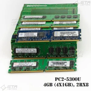 4GB (4 x 1GB) Desktop Memory Ram 2Rx8 PC2-5300U, Different brand,Random shipping - Bild 1 von 1