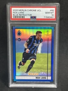 Noa Lang 2020-21 Topps Merlin Chrome UCL Blue Refractor /75 PSA 10 Rookie - Picture 1 of 2