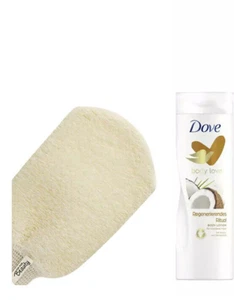 2tlg. Set | Dove Regenerierend Bodylotion Kokos-& Mandelduft + Massage-Handschuh - Bild 1 von 1