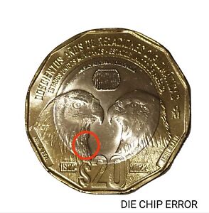 Die  Chip Error in $20 pesos of diplomatic relations between Mexico and the US