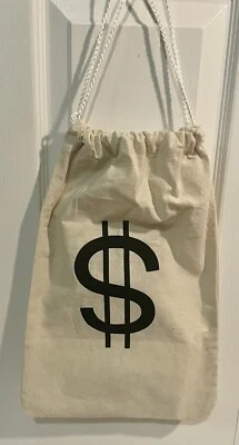 Wild West Bank Robber Money Bag Sack Pouch Outlaw Western Costume Accessory Prop - Image 1 of 4