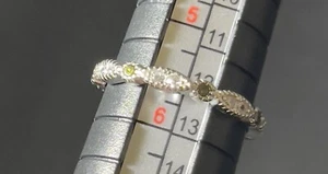 Maruise Band, Ring Art Deco Rhodium Plated,  Flawless Emerald Stones , Size 5.75 - Picture 1 of 4