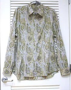 Elie Tahari blue paisley pttrn button closure shirt XL - Picture 1 of 1