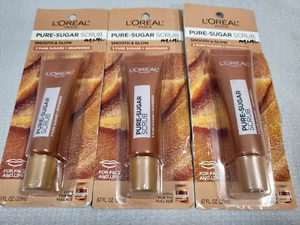 3 x LOreal puro scrub zucchero mini semi d'uva lisci e luminosi 0,67 once per una pelle più liscia - Foto 1 di 4
