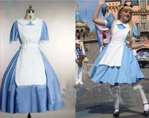 Alice In Wonderland Ladies Blue&White Maid Cosplay costume Outfits Fancy Dress - Picture 1 of 2