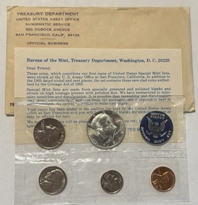 1965 SMS Set Original Envelope 40% Silver Kennedy US Special Mint 5 Coins OGP - Picture 1 of 7