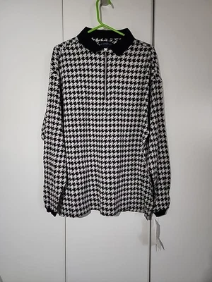 Camisa Polo Givenchy Activewear Blanco y Negro Pata de Gallo De Colección Para Hombre Mediana Foto 1 de 4