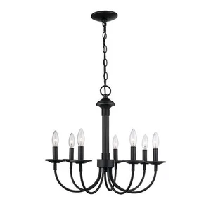 7-Light Oil Rubbed Bronze Candle Chandelier Light Fixture - Picture 1 of 6