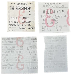 George Clooney Movie Ticket Lot Peacemaker Ocean's 11 Three Kings Perfect Storm - Picture 1 of 2