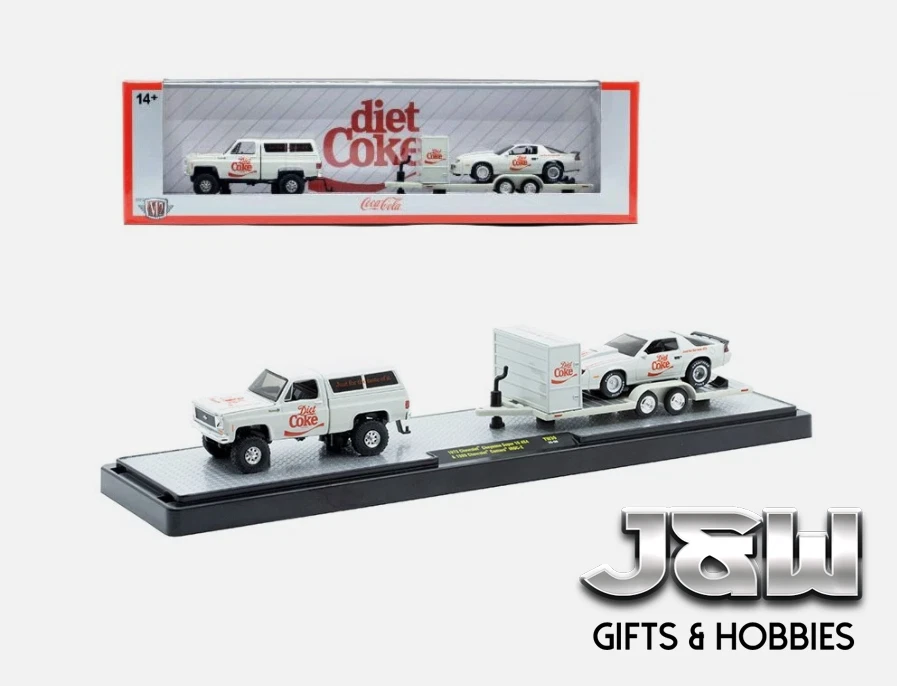 M2 1973 Chevrolet Cheyenne Super 10 4X4 E 1985 Camaro IROC-Z 56000-TW39 1/64 - Immagine 1 di 1