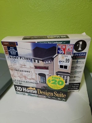 Broderbund NEW Sealed 3D HOME DESIGN SUITE Deluxe 3.0 CD-ROM Windows PC 1990s  - Image 1 of 4