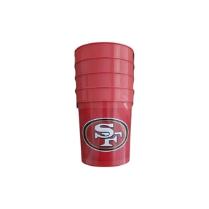 San Francisco 49ers NFL 4er-Pack 25 flüssige Unzen Team Logo Kunststoff Becher Party Becher rot - Bild 1 von 2