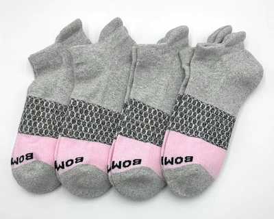 4 Pairs Bombas Women's Cushion Tri-Block Ankle socks Size Large 11-13 Pink - Image 1 of 2