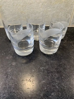 Set Of 5 Lenox USA Crystal Windswept Whiskey Glasses Rare VGC - Image 1 of 4