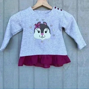 Gigil Girls Grey Chipmunks Sweater Size 4T - Picture 1 of 7