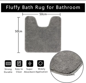 Famibay Bathroom Pedestal Mats Non Slip Washable U Shaped Pedestal Mat Microf... - Picture 1 of 12
