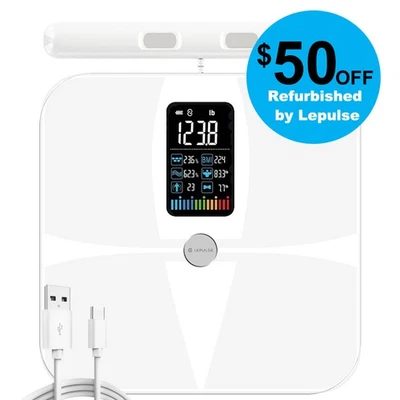 Báscula reacondicionada para peso corporal y porcentaje de grasa, báscula inteligente con 8 electrodos Foto 1 de 4