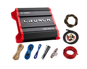 Crunch GP-1000.2 1000W 2-Channel Amplifier & BC4R 4-Gauge Wiring Kit Combo - Picture 1 of 5