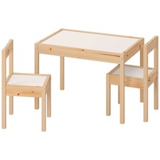 IKEA LATT Tavolo per bambini con 2 sedie legno bianco e pino