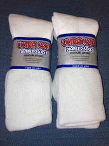Ultra Soft Boot Length Diabetic Socks - Made In The USA - 4 Pairs. Size M 9-11 - Picture 1 of 4