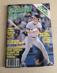 Baseball Digest February 1985 Issue Don Mattingly Yankees Cover - Picture 1 of 5