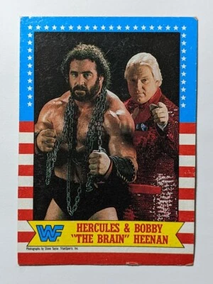 1987 Topps WWF Hercules & Bobby The Brain Heenan HOF #9 WWE - Image 1 of 2