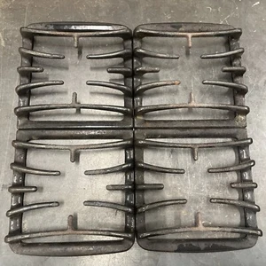 Lot of 4 CAST IRON GAS STOVE BURNER GRATES 9-1/8” X 8-7/8” X 1-3/4” Rounded End - Picture 1 of 14