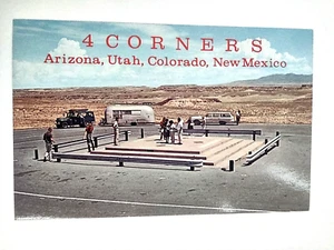 4 Corners Arizona Utah Colorado New Mexico Tourist View Autos Airstream Postcard - Picture 1 of 10