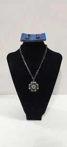  Conjunto de collar y aretes medallón de diamantes negros Avon 2007 - NUEVO - Imagen 1 de 11