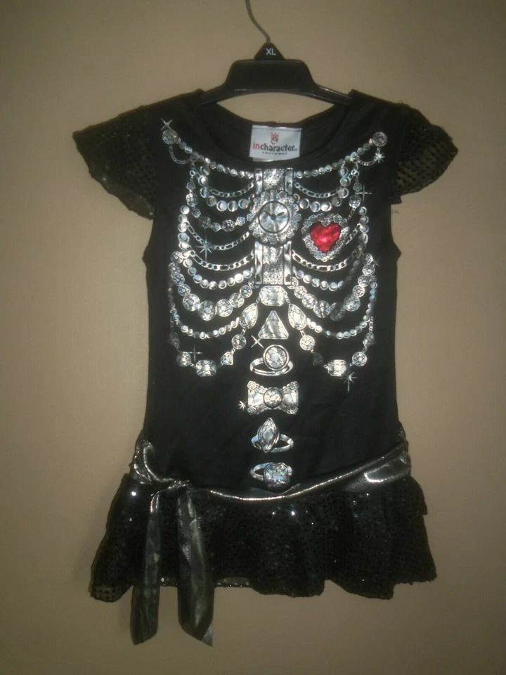 INCHARACTER ФАНТАЗИИ СКЕЛЕТ ЧЕРНЫЙ СЕРЕБРЯНЫЙ ДРАГОЦЕННЫХ КАМНЕЙ ЮВЕЛИРНЫХ ИЗДЕЛИЙ КОСТИ ВЕРХНЯЯ РУБАШКА КОСТЮМ 6 - Изображение 1 из 4