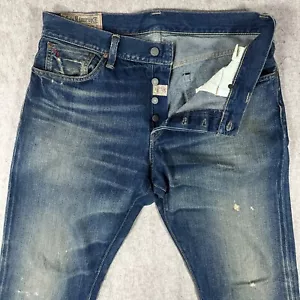 Polo Ralph Lauren Jeans Herren 35x31 Dusty Faded Denim Button Fly - Bild 1 von 18