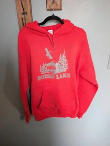 Vintage Bucks Lake Hoodie, Retro Red Sweatshirt - Picture 1 of 10