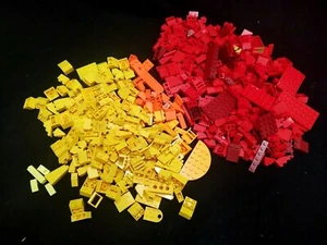 Lot of 400+ Red Orange Yellow Genuine Lego Modular Special Piece Blocks 1 Pound - Picture 1 of 4