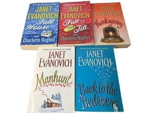 Janet Evanovich 5 Books Lot Full House, Tilt, Thanksgiving, Manhunt Paperback - Picture 1 of 18
