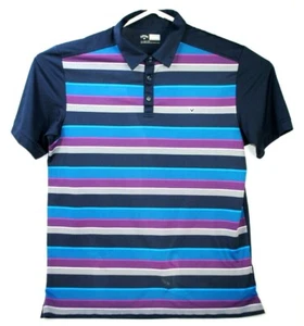 Callaway Opti-Dri Short Sleeve Striped Golf Polo Shirt Mens XXL Flaw* - Picture 1 of 4