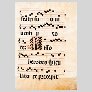 16 Century ILLUMINATED MANUSCRIPT CHOIRBOOK LEAF SPAIN LARGE ILLUMINATED (9377) - Picture 1 of 2