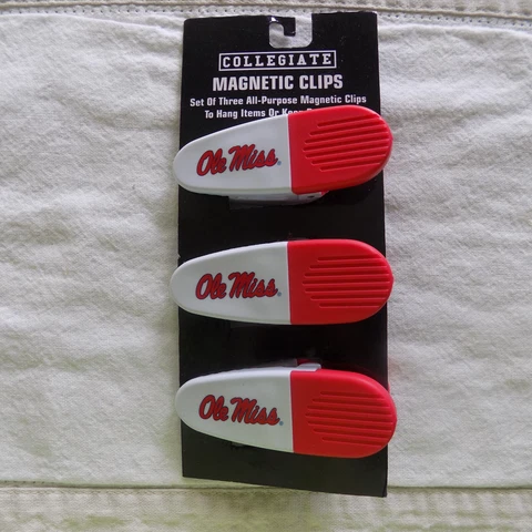 NCAA Ole Miss Rebels Magnetic Clips Refrigerator Chips Mail All Purpose 3 Pack Cover
